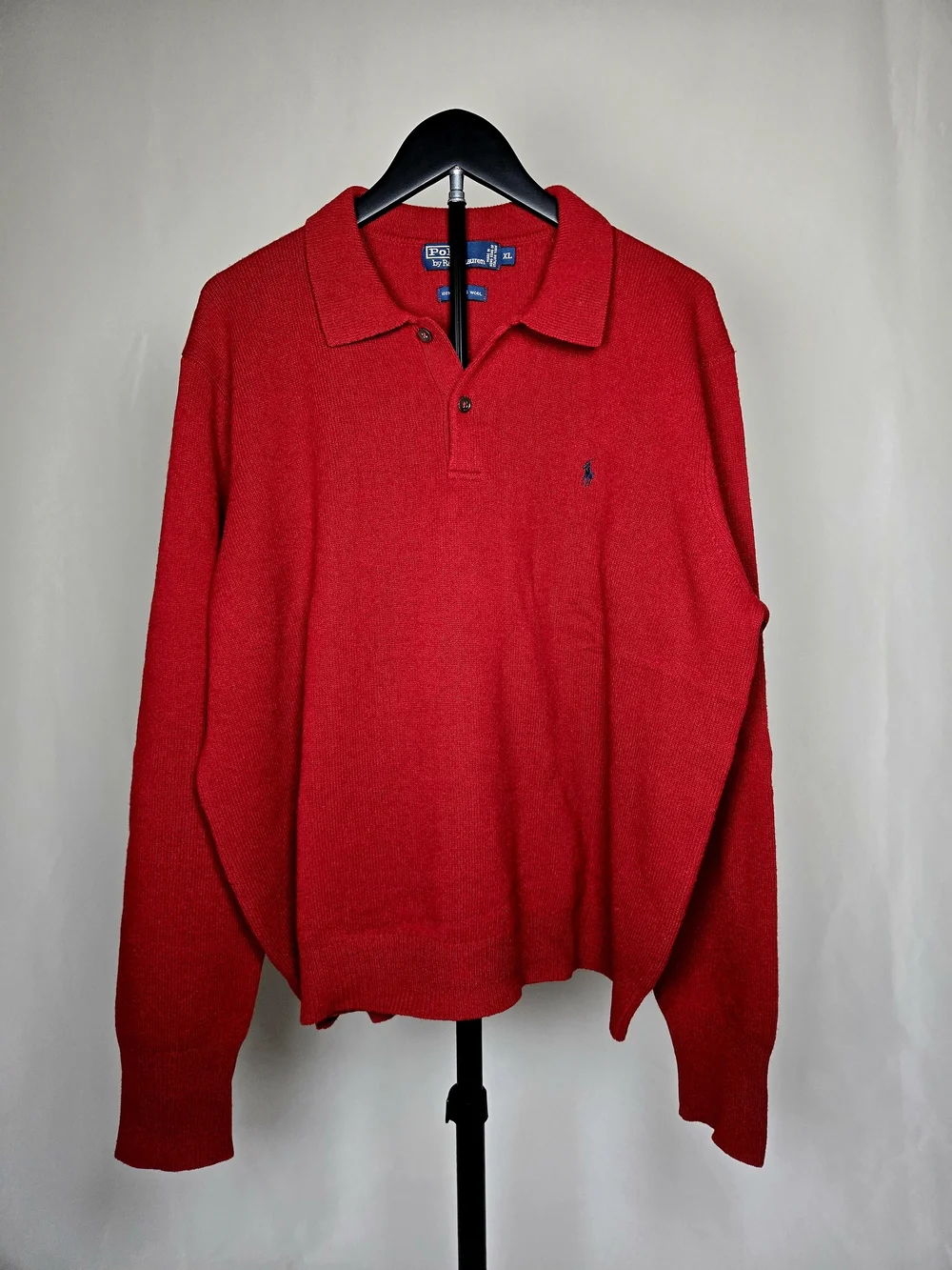 Polo by Ralph Lauren Dark Red Long-Sleeve Polo Sweater